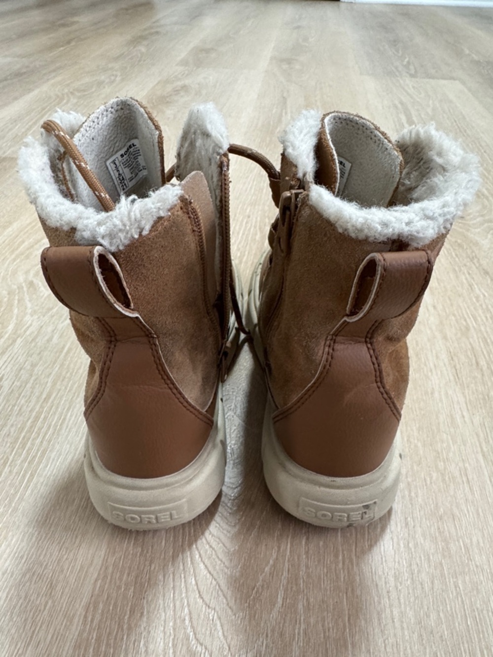 Sorel Tan and Cream Suede Lace-Up Cozy Boots - Picture 4 of 7
